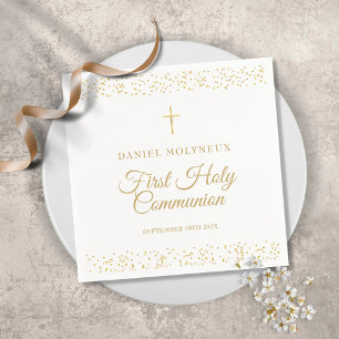 Serviette En Papier Première communion poussière d'or