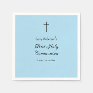 Serviette En Papier Première communion sacrée catholique simple QR min
