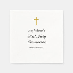 Serviette En Papier Première communion sacrée catholique simple QR min
