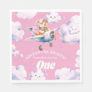 Serviette En Papier Première expédition d'anniversaire de Teddy