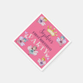 Serviette En Papier Première fête d'anniversaire Pink & Gold Balloons  (Coin)