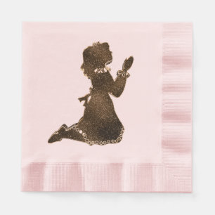 Serviette En Papier Première Fille de la Communion priant élégante