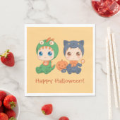 Serviette En Papier Première Halloween Babies Chat noir Costume Dragon (En situation)