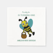 Serviette En Papier Première naissance personnalisée 1ère fête d'anniv (Devant)