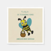 Serviette En Papier Première naissance personnalisée 1ère fête d'anniv (Devant)