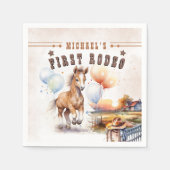 Serviette En Papier PREMIÈRE RODÉE | Wild West Cowboy 1st Birthday Boy (Devant)