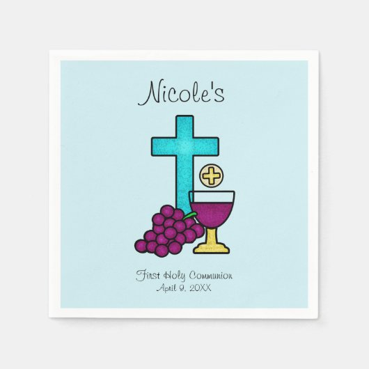 Serviette En Papier Première sainte communion (Devant)