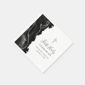 Serviette En Papier Première Sainte Communion Black Silver Agate (Coin)