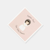 Serviette En Papier Première Sainte Communion Brunette Girl (Coin)