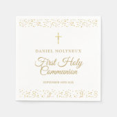 Serviette En Papier Première sainte communion de poussière d'or (Devant)