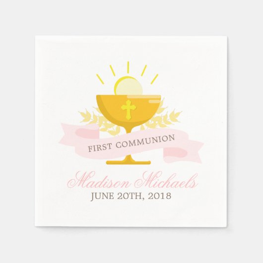 Serviette En Papier Première sainte communion des filles (Devant)