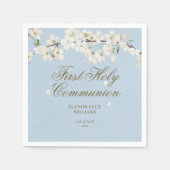 Serviette En Papier Première Sainte Communion Élégante Bleu Bleu Blanc (Devant)