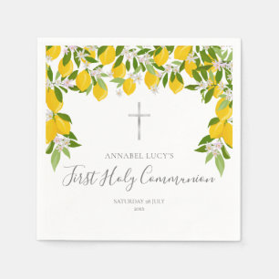 Serviette En Papier Première Sainte Communion Élégante Verdure Citron