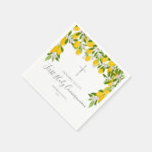 Serviette En Papier Première Sainte Communion Élégante Verdure citron (Coin)