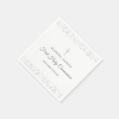 Serviette En Papier Première Sainte Communion Moderne Silver Stardust (Coin)
