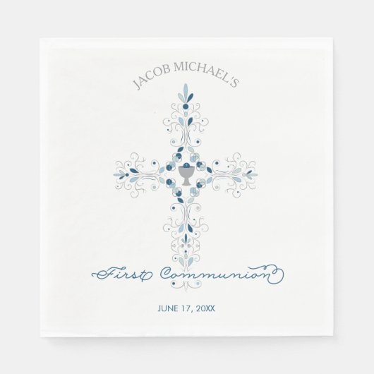 Serviette En Papier Première Sainte Communion Papier Personnalisé serv (Devant)