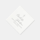 Serviette En Papier Première Sainte Communion Signature moderne Argent (Coin)