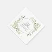 Serviette En Papier Première Sainte Communion Verdure Aquarelle Feuill (Coin)