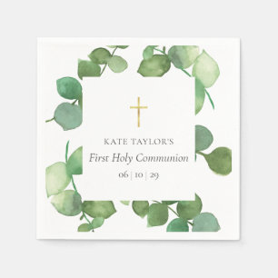 Serviette En Papier Première Sainte Communion Verdure Eucalyptus