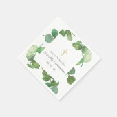 Serviette En Papier Première Sainte Communion Verdure Eucalyptus (Coin)