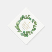 Serviette En Papier Première Sainte Communion Vert Moderne Floral (Coin)