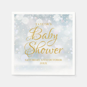 Serviette En Papier Premières flocons de neige Baby Shower hivernal / 