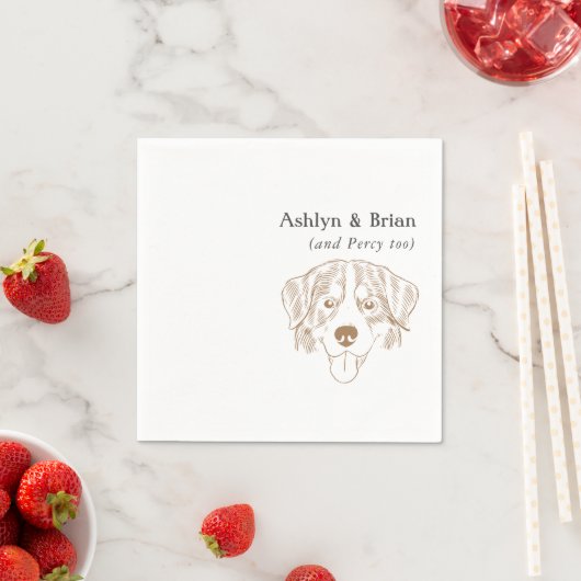Serviette En Papier Premiers noms Bernese Mountain Dog Mariage Napkins (En situation)
