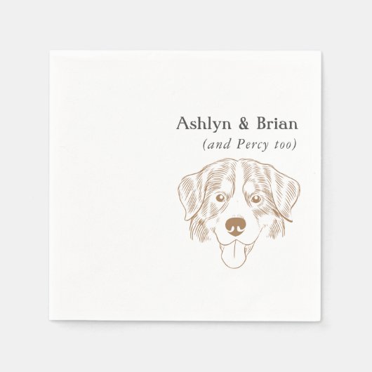 Serviette En Papier Premiers noms Bernese Mountain Dog Mariage Napkins (Devant)