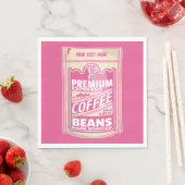 Serviette En Papier Premium espresso café haricots rose nourriture pop (En situation)