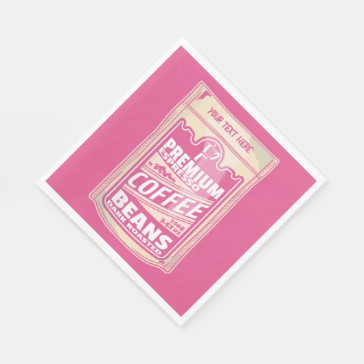 Serviette En Papier Premium espresso café haricots rose nourriture pop (Coin)