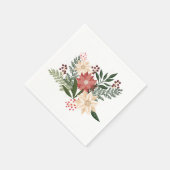 Serviette En Papier Premium Festive Poinsettia Noël (Coin)