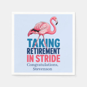 Serviette En Papier Prendre sa retraite avec humour Flamingo personnal