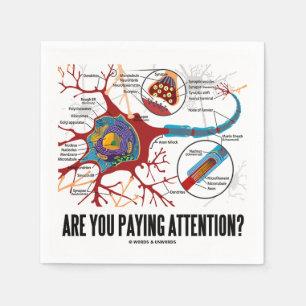 Serviette En Papier Prends-Tu Attention ? Humour Synapse du neurone