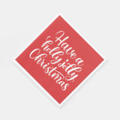 Serviette En Papier Prenez un saint Noël joyeux. Fête d'hiver rouge (Coin)