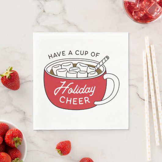 Serviette En Papier Prenez une Coupe de chocolat chaud de Noël (En situation)
