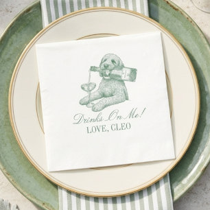 Serviette En Papier Préparatifs de mariage chic vert sauge et champagn