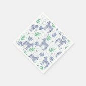 Serviette En Papier Préparatifs de martinis blancs Navy Zebra (Coin)