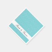 Serviette En Papier Preppy Aqua Spiral (Coin)