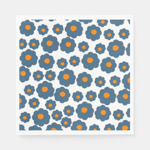 Serviette En Papier Preppy Blue Orange Hippie Motif