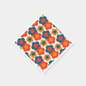 Serviette En Papier Preppy Blue Orange Hippie Motif (Coin)