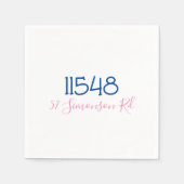 Serviette En Papier Préppy Code postal Adresse de rue personnalisée (Devant)