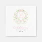 Serviette En Papier Preppy Crest Baby Shower Invitation (Devant)