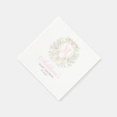 Serviette En Papier Preppy Crest Baby Shower Invitation (Coin)