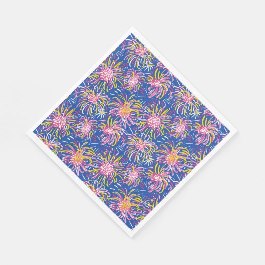 Serviette En Papier Preppy Fireworks 4 juillet Napkin (Coin)