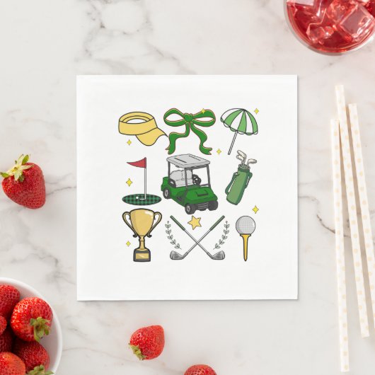 Serviette En Papier Preppy Golf Coquette (En situation)
