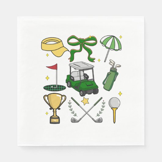 Serviette En Papier Preppy Golf Coquette (Devant)