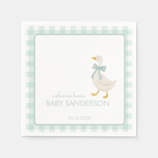 Serviette En Papier Preppy Goose Baby Shower Napkins (Devant)