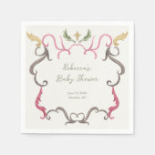 Serviette En Papier Preppy Grandmillenial Maximalist Frame Baby Shower (Devant)