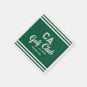 Serviette En Papier Preppy Green Golf Club Custom Crest Party (Coin)