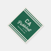 Serviette En Papier Preppy Green Pickleball Club Custom Crest Party (Coin)
